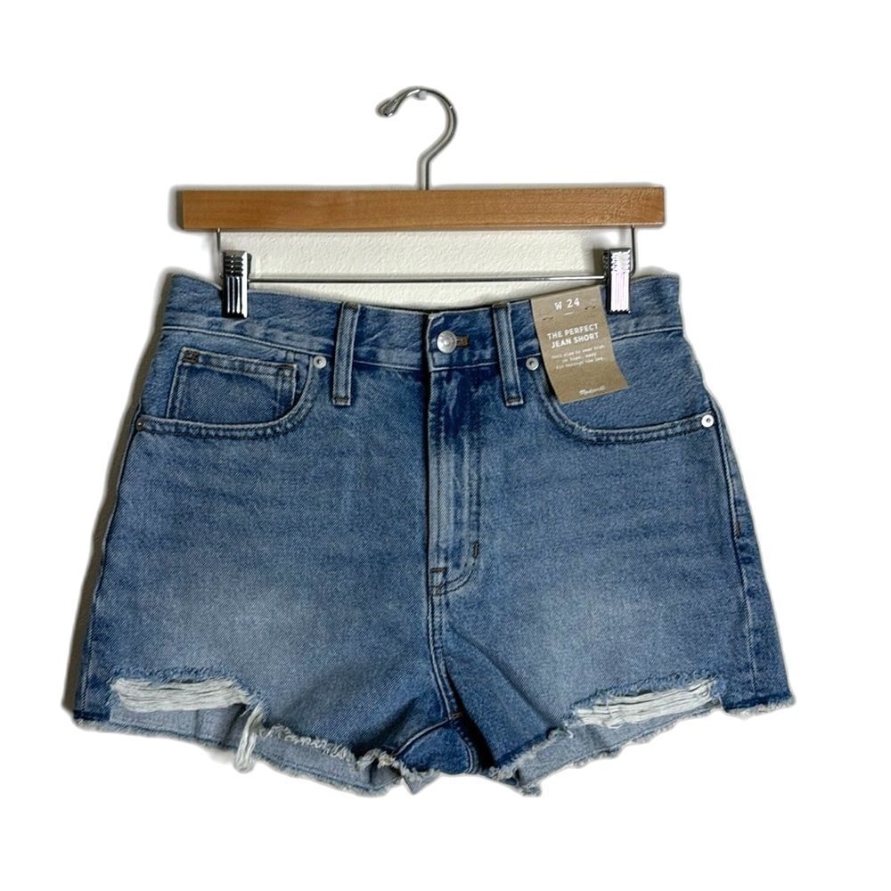 Madewell the perfect Jean shorts denim distressed cut offs spring size 24